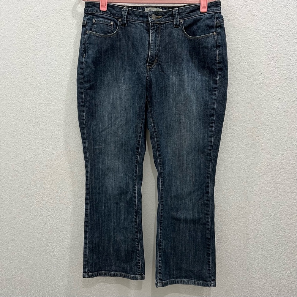 Riders by Lee Women's Size 14P. Mid Rise Bootcut Jeans Blue Dark Wash Denim